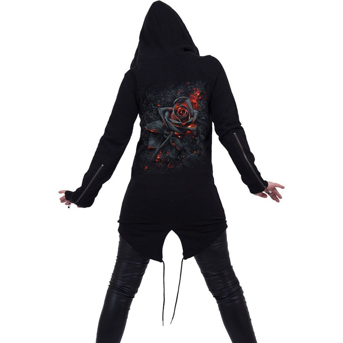 BURNT ROSE - Ladies Fish Tail Full Zip Hoody - Zip Sleeve -  - Hoodies