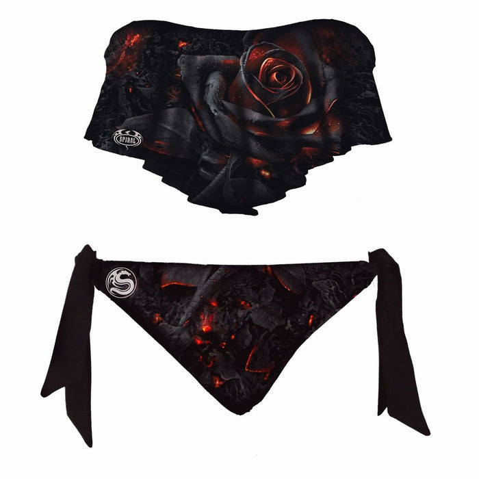 Burnt Rose Allover Flapover Bikini Swimsuit