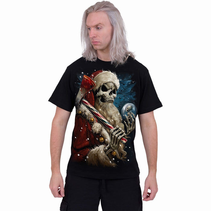 CANDY CANE SANTA - T-Shirt Black -  - T-Shirts