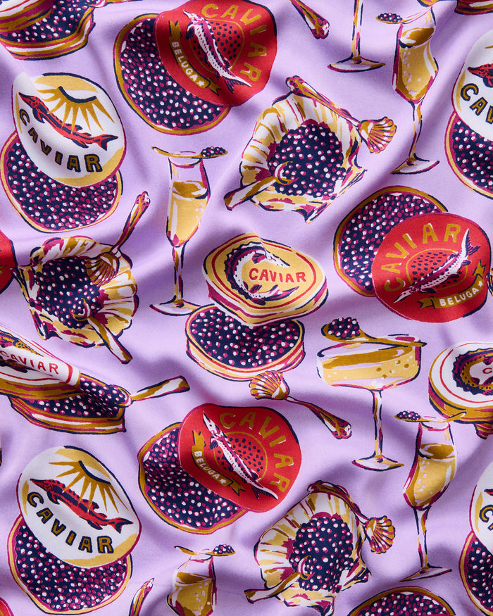Champagne & Caviar - Eco Satin Pillowcase - Lavender Spritz - Printfresh