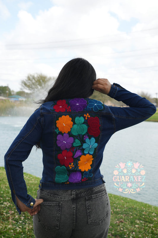 Chiapas Flores Bordadas Denim Jacket