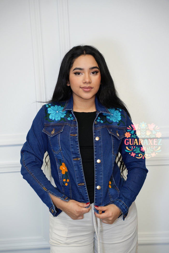 Chiapas Flores Bordadas Denim Jacket