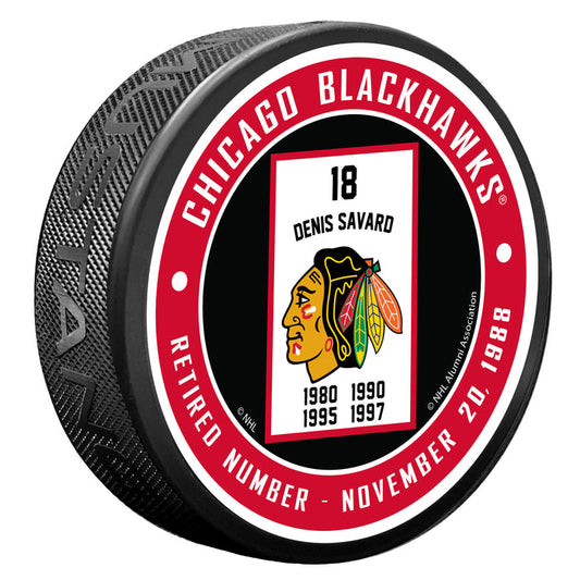 Chicago Blackhawks Banner Series Savard Puck