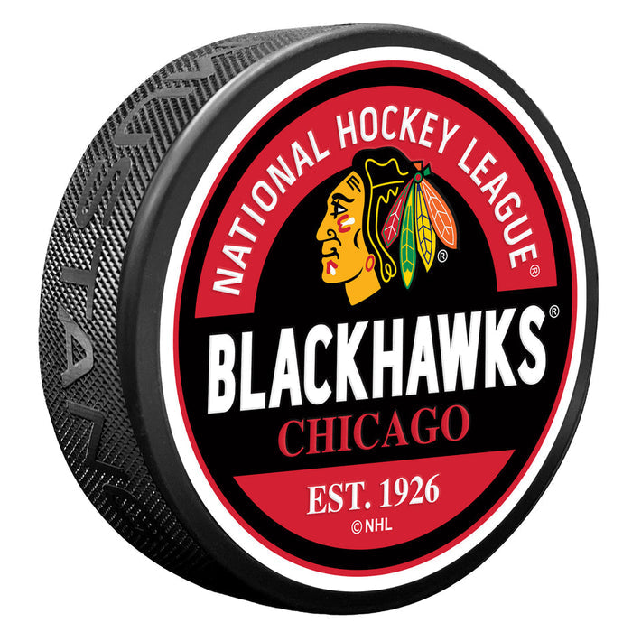 Chicago Blackhawks Block Logo Puck