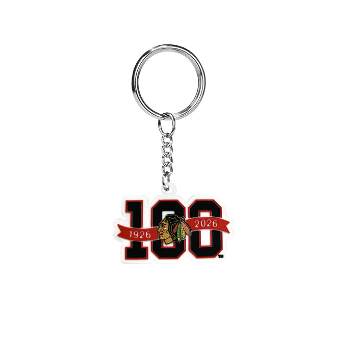 Chicago Blackhawks Centennial 100 Logo Keychain