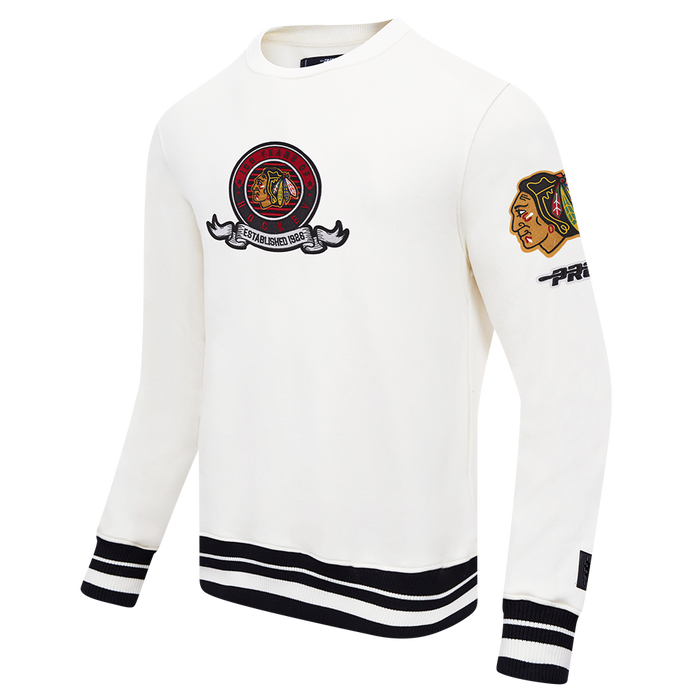 Chicago Blackhawks Centennial Badge Rib Crewneck