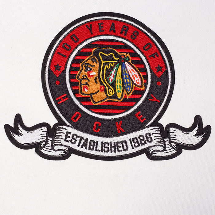 Chicago Blackhawks Centennial Badge Rib Crewneck