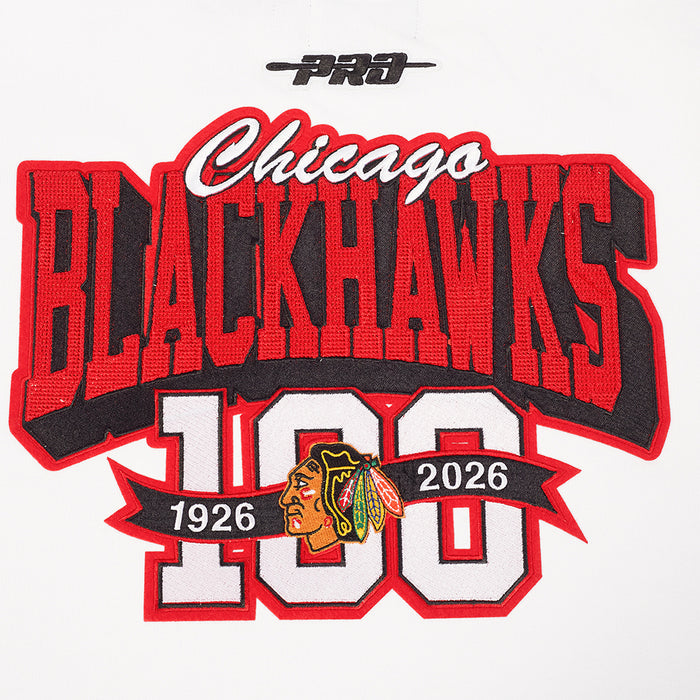 Chicago Blackhawks Centennial Badge Rib Crewneck