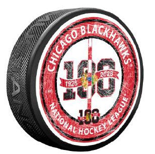 Chicago Blackhawks Centennial Center Ice Collectible Puck