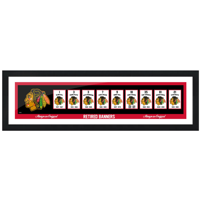 Chicago Blackhawks Centennial Frame Retired Banners