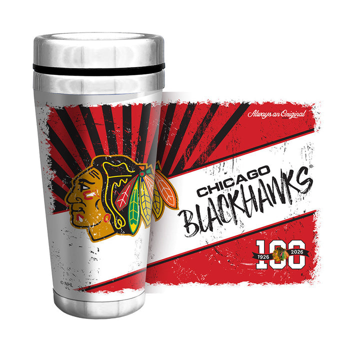 Chicago Blackhawks Centennial Full Wrap Travel Mug