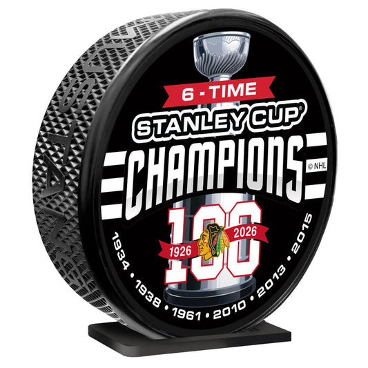 Chicago Blackhawks Centennial MEGA Puck 6X Champs