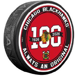 Chicago Blackhawks Centennial Shield Logo Puck