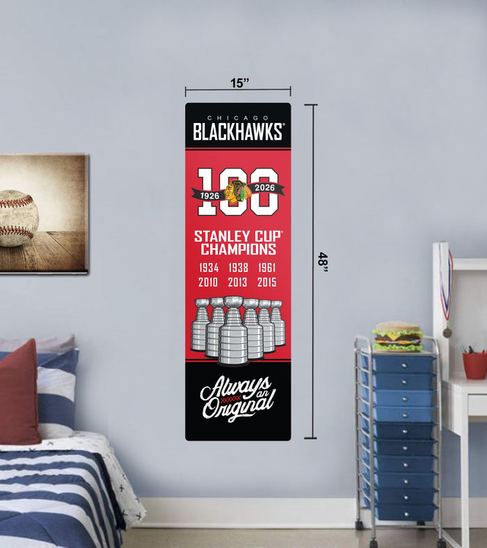 Chicago Blackhawks Centennial Wall Decal Stanley Cup Ticket