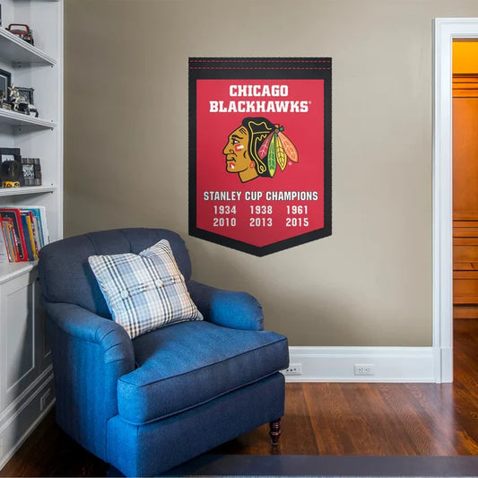 Chicago Blackhawks Fathead Stanley Cup Champs Banner Decal