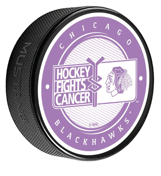 Chicago Blackhawks Hockey Fights Cancer Puck