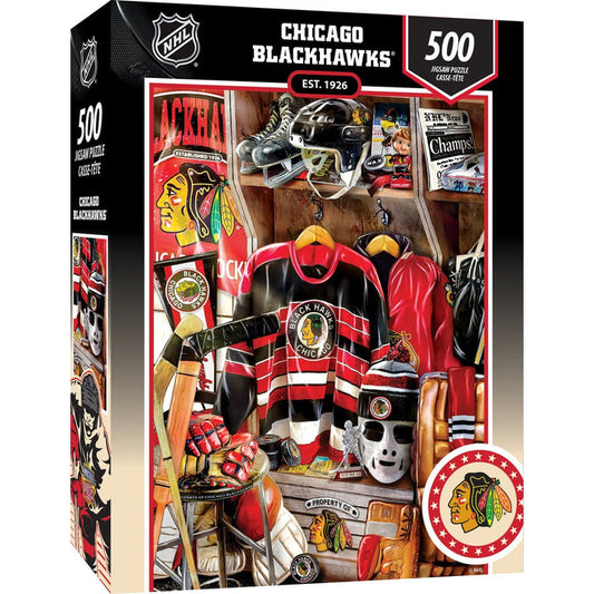 Chicago Blackhawks Locker Room 500 Piece Jigsaw Puzzle