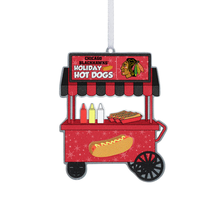 Chicago Blackhawks Metal Hot Dog Cart Ornament