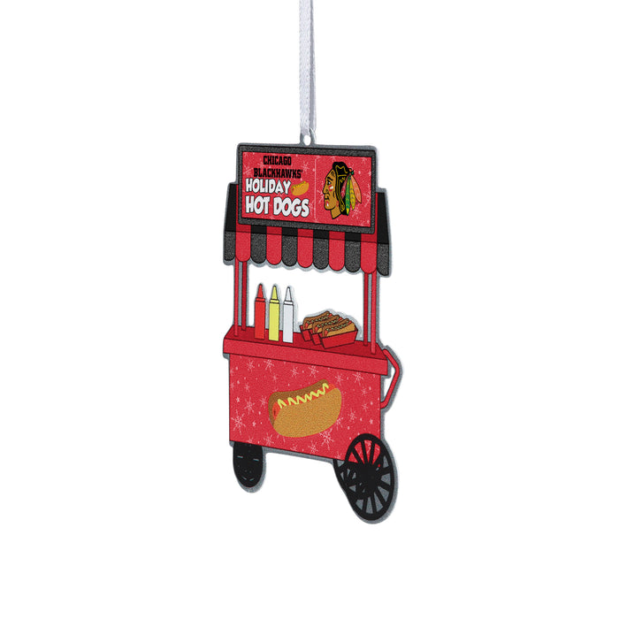 Chicago Blackhawks Metal Hot Dog Cart Ornament