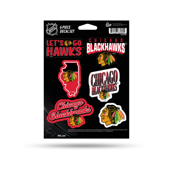 Chicago Blackhawks Six‑Piece Decal Set