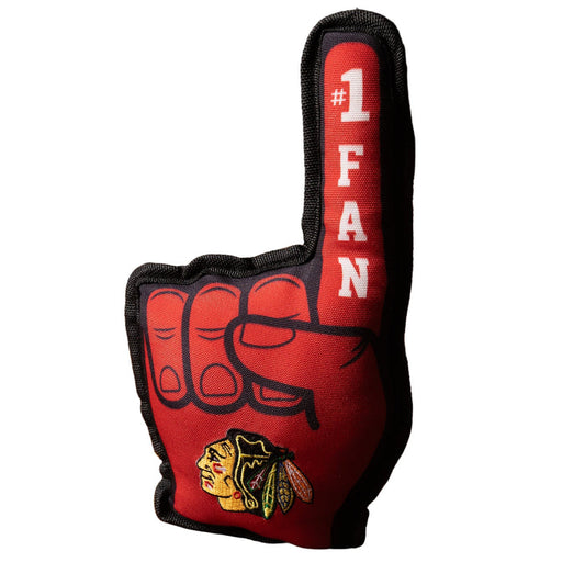 Chicago Blackhawks Tough Fan Foam Finger Pet Toy