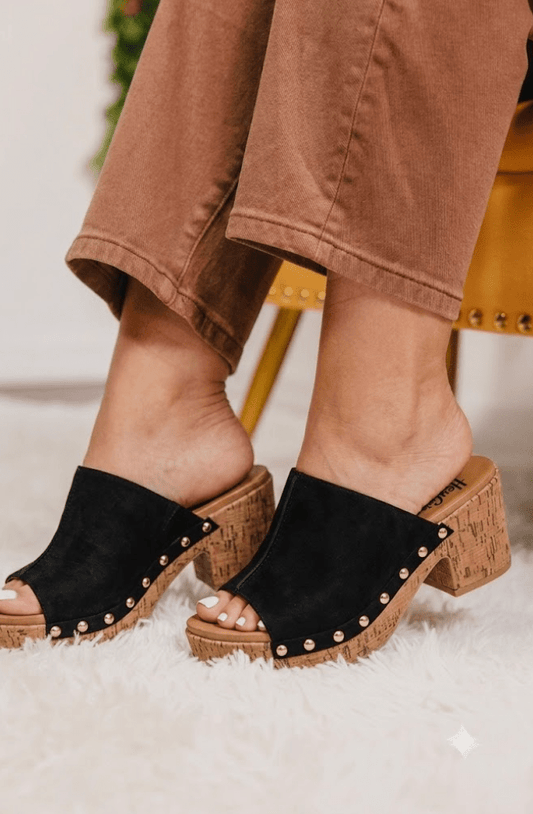 Corky's Black Gaslight Wedges - Macoma Boutique303 Mules & Boots