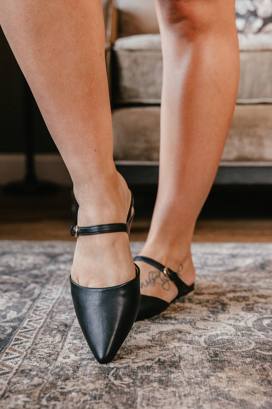 Corky's Black Wanna Grab Drinks Flats