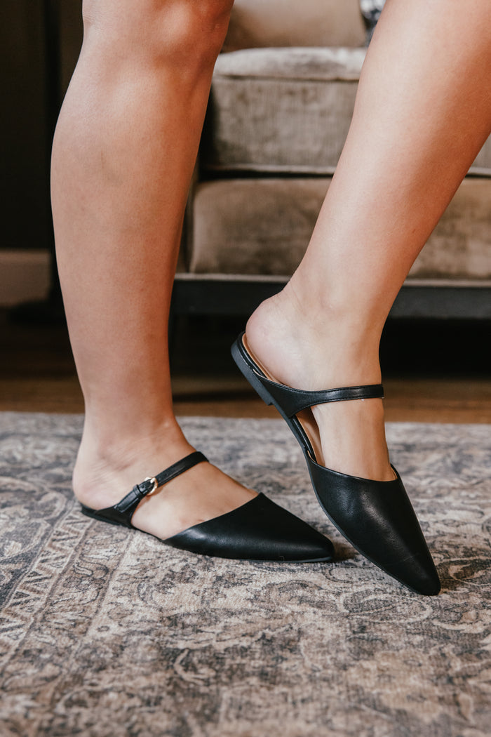 Corky's Black Wanna Grab Drinks Flats