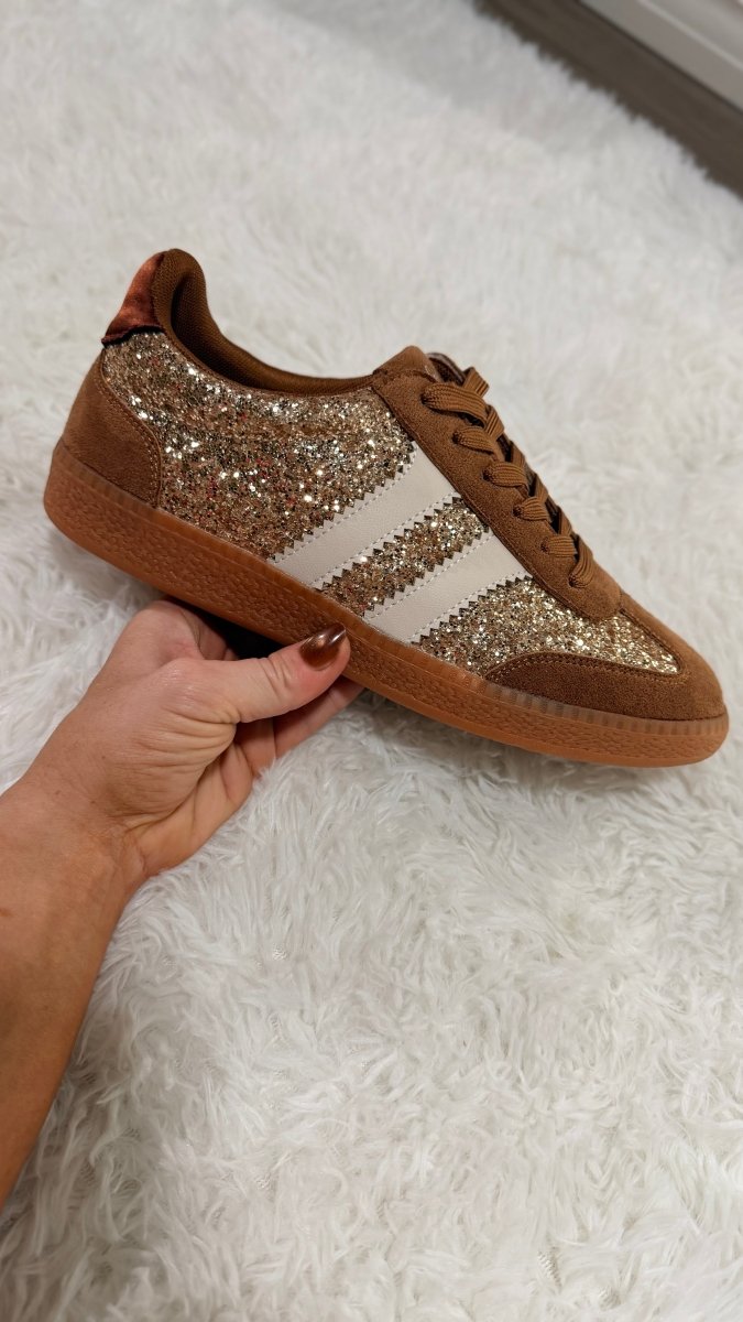 Corky's Chestnut Glitter Heads Up Sneakers - Macoma Boutique301 Sneakers