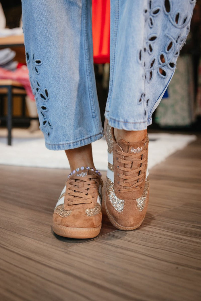 Corky's Chestnut Glitter Heads Up Sneakers - Macoma Boutique301 Sneakers