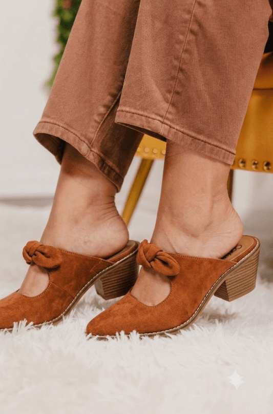 Corky's Rust Faux Suede Oh Bow She Didn't Shoes - Macoma Boutique302 Wedges & Heels