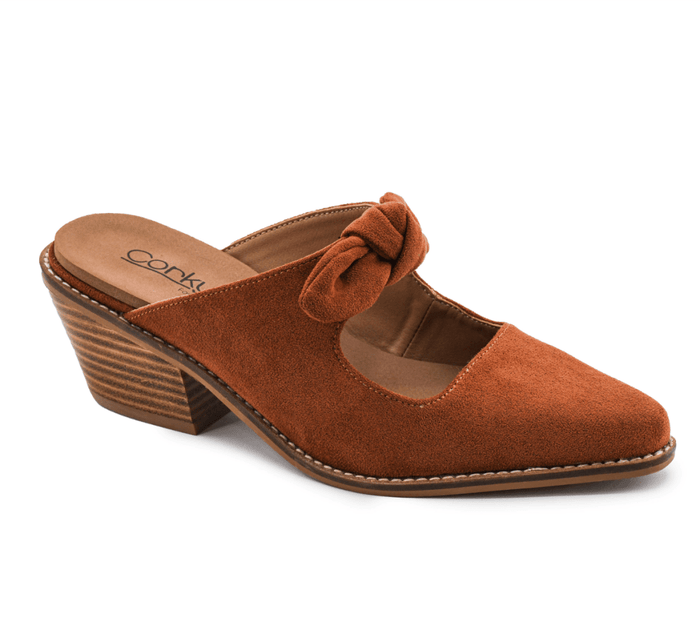 Corky's Rust Faux Suede Oh Bow She Didn't Shoes - Macoma Boutique302 Wedges & Heels