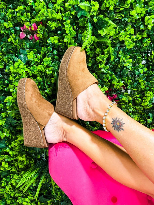 Corky's Tobacco Maybe Later Wedges - Macoma Boutique302 Wedges & Heels