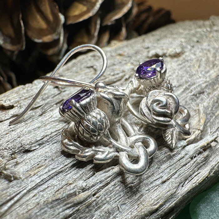 Cyrena Thistle Amethsyt Earrings -  - Dangle Earrings