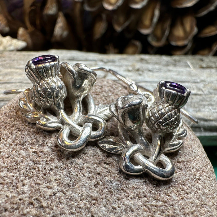 Cyrena Thistle Amethsyt Earrings -  - Dangle Earrings