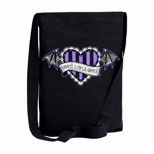Daddys Little Ghoul Black & Purple Sling Tote Bag Gothic Style -  - Crossbody Bag
