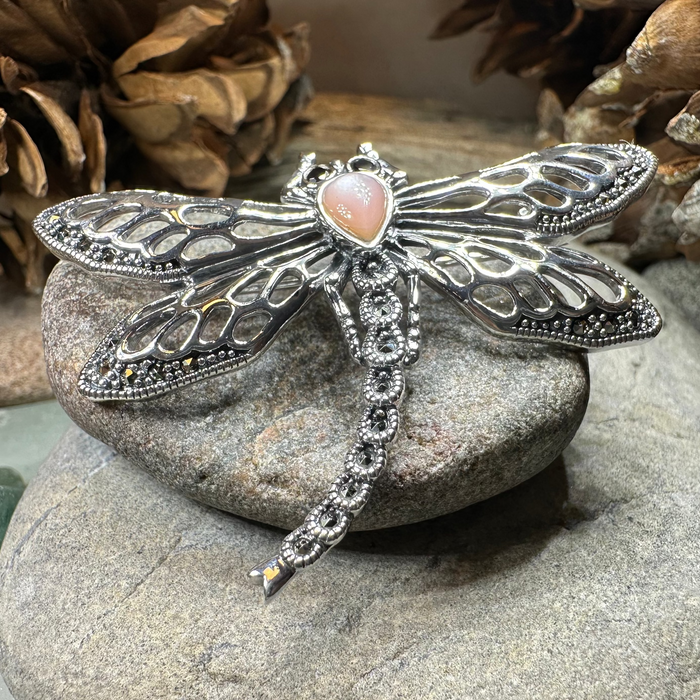 Damsel Dragonfly Marcasite Brooch