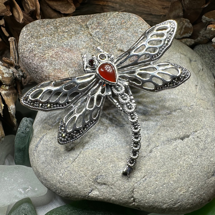 Damsel Dragonfly Marcasite Brooch