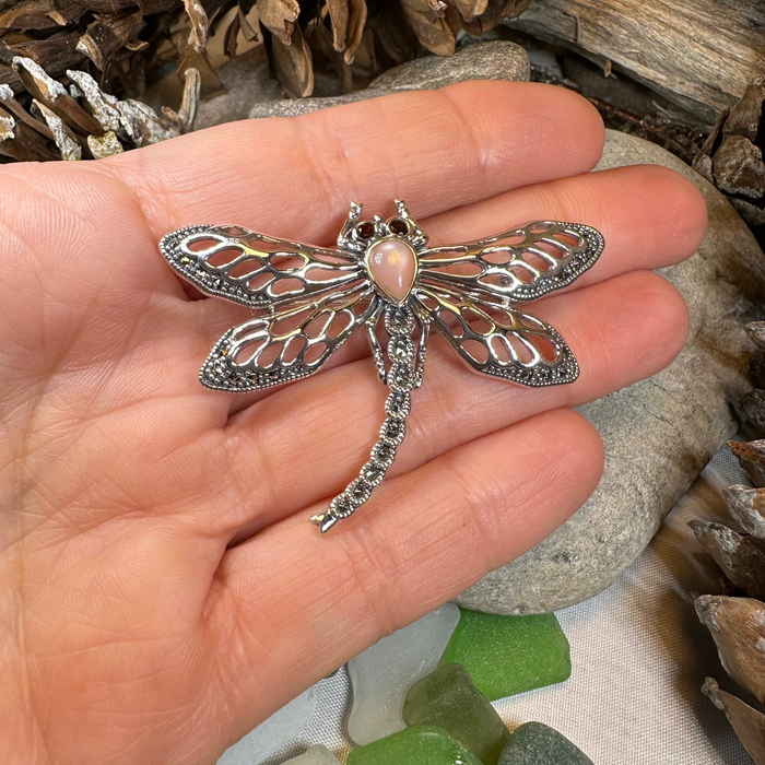 Damsel Dragonfly Marcasite Brooch