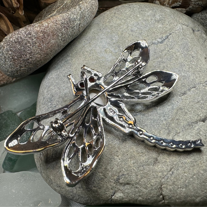 Damsel Dragonfly Marcasite Brooch