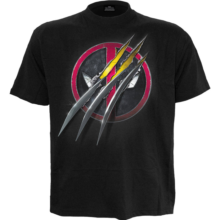 DEADPOOL - SLASHED - Front Print T-Shirt Black -  - T-Shirts