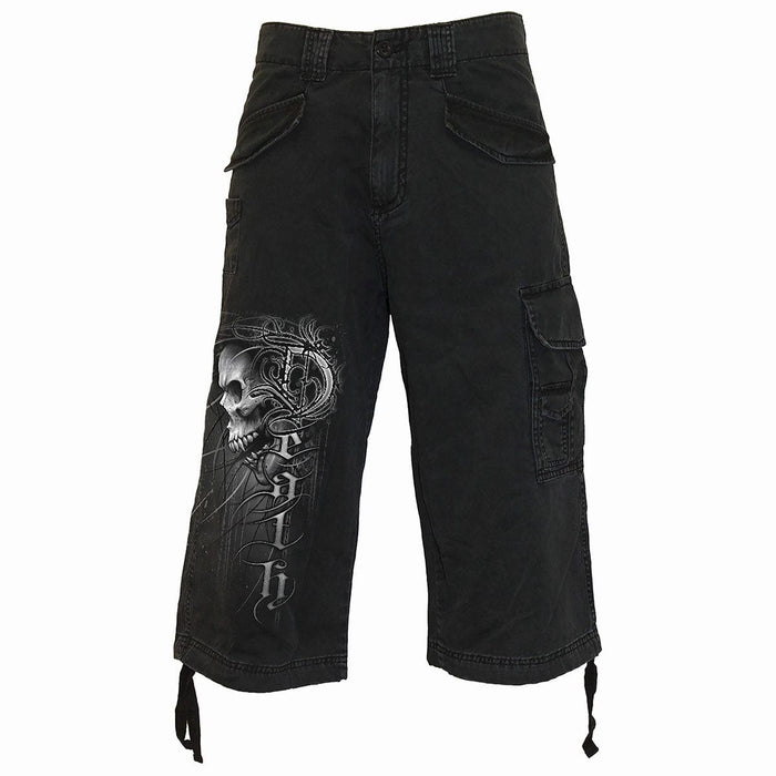 DEATH FOREVER - Vintage Cargo Shorts 3/4 Long Black -  - Cargo Shorts