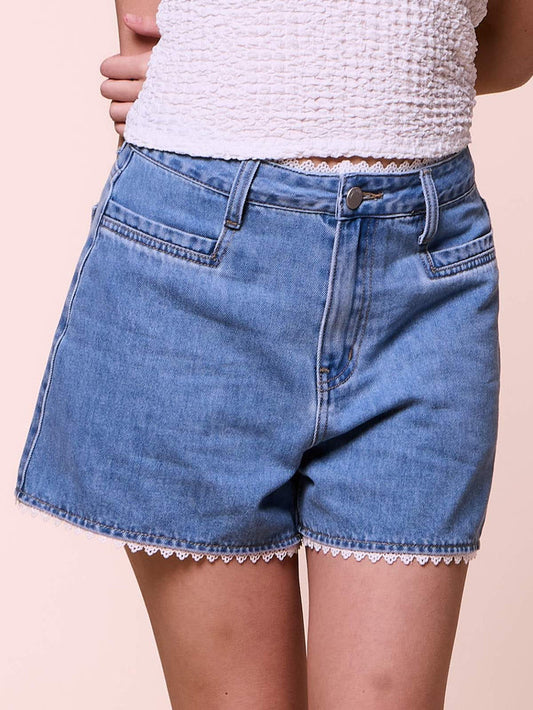 SERENA, Denim Shorts - 8f6-lt.denimblue