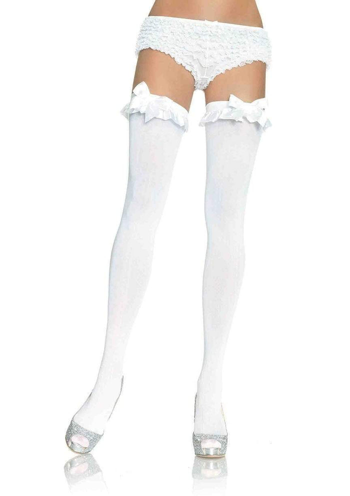 Devi Stockings with Ruffle Bow - Gothic Hosiery - Alternative Fashion Stockings -  - Thigh High Stockings