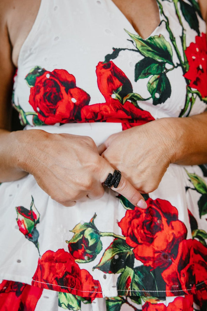 Electric Love Jet Black Stretch Ring - Macoma Boutique310 Accessories/Jewelry