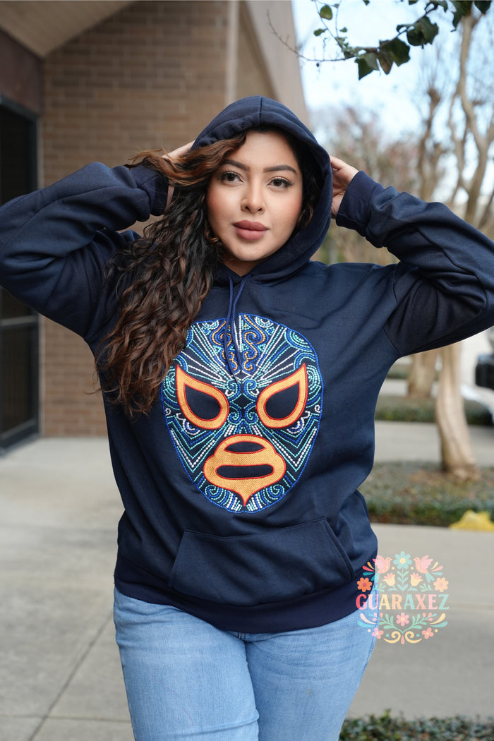 Embroidery Hoodie Enmascarado Azul