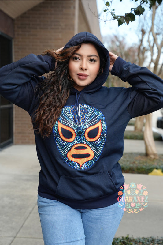 Embroidery Hoodie Enmascarado Azul