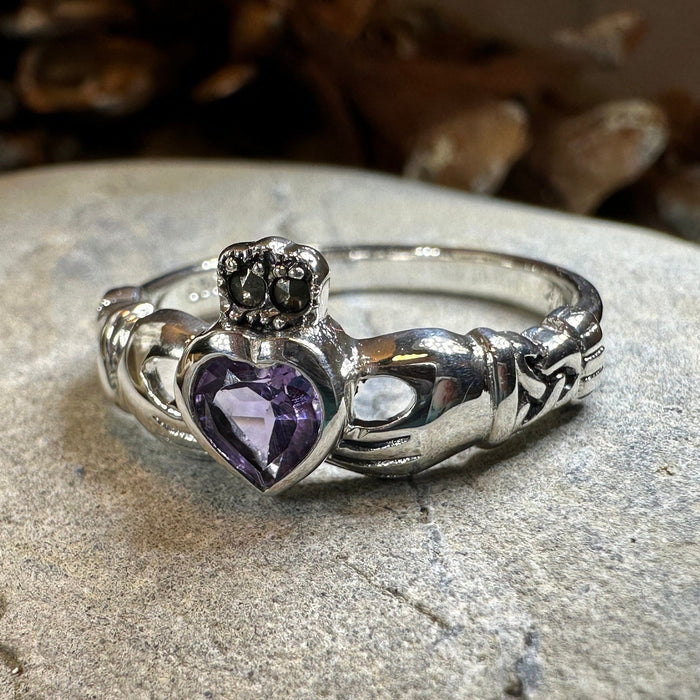 Eriu Marcasite Claddagh Ring -  - Ring