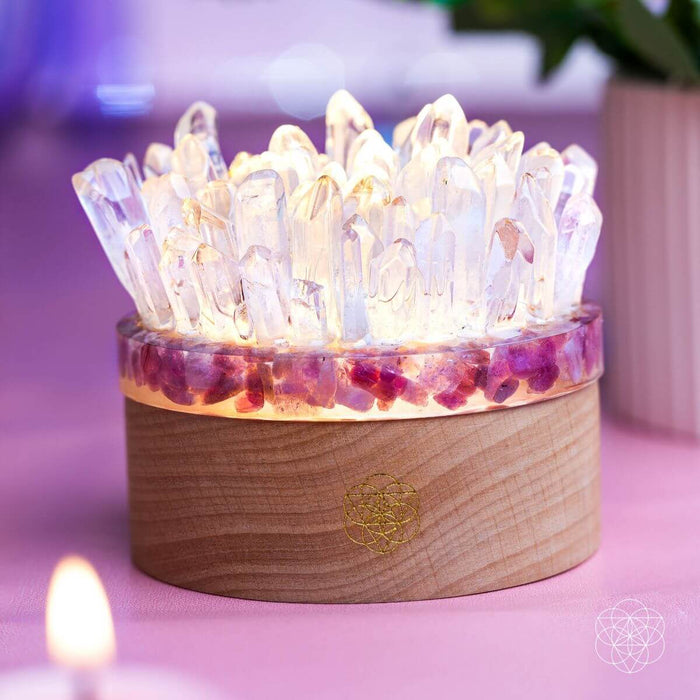 Find My Peace - Quartz & Tourmaline Lamp of Blooming Tranquility -  - Lamp