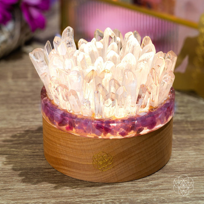 Find My Peace - Quartz & Tourmaline Lamp of Blooming Tranquility -  - Lamp
